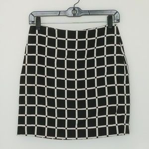 Black and white checkered work skirt